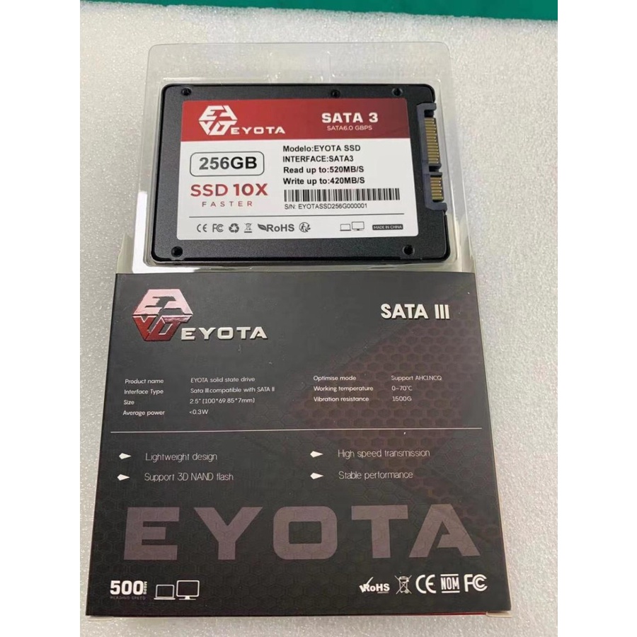 SSD Solid State Drive EYOTA 256GB SATA III 2.5&quot; 6GB/S GARANSI RESMI  Bukan SSD 240GB