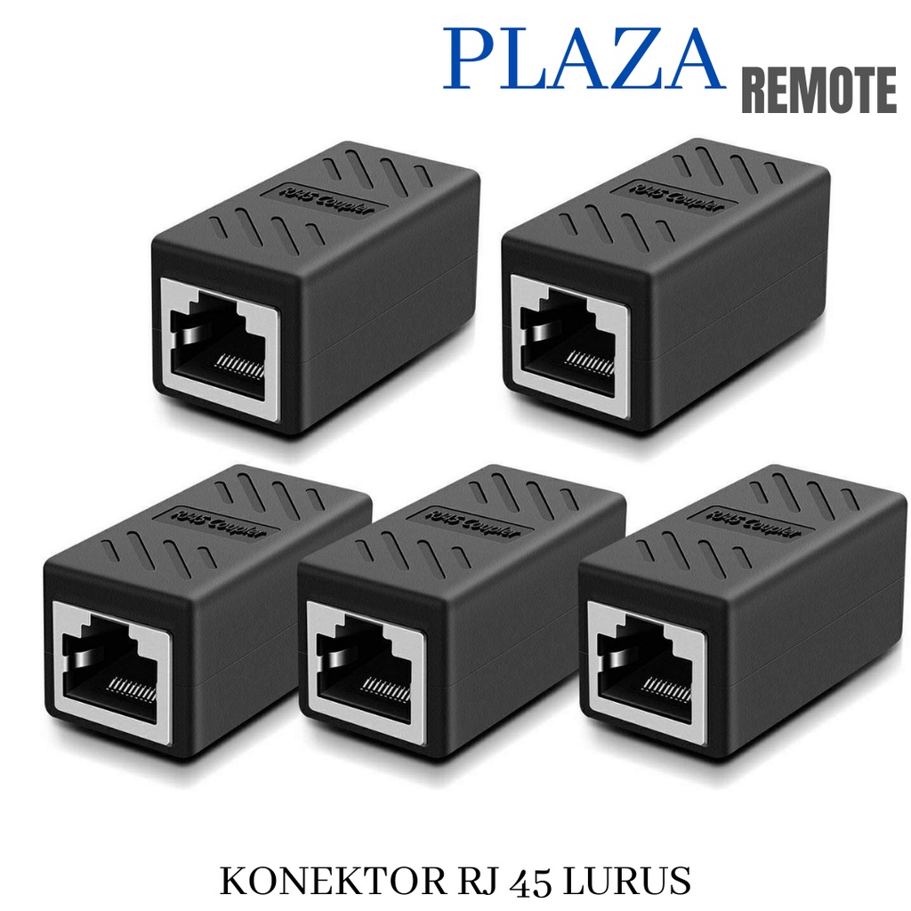 BARREL RJ45 SAMBUNGAN LAN EXTENSION KONEKTOR ADAPTER COUPLER CAT 5 6 7 LURUS HITAM