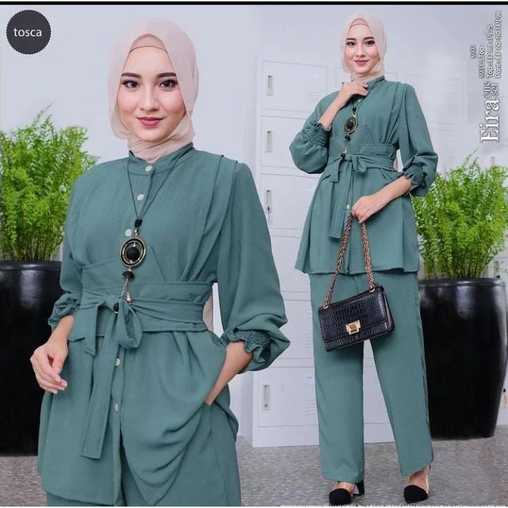 one set wanita dewasa/ aira One Set / Setelan Wanita Muslim Terbaru Bahan Crinkle Airflow / Pakaian Set Cewek Dewasa Kekinian/pakaian wanita/pakaian wanita kekinian/ setelan wanita kekinian/baju wanita/ atasan wanita