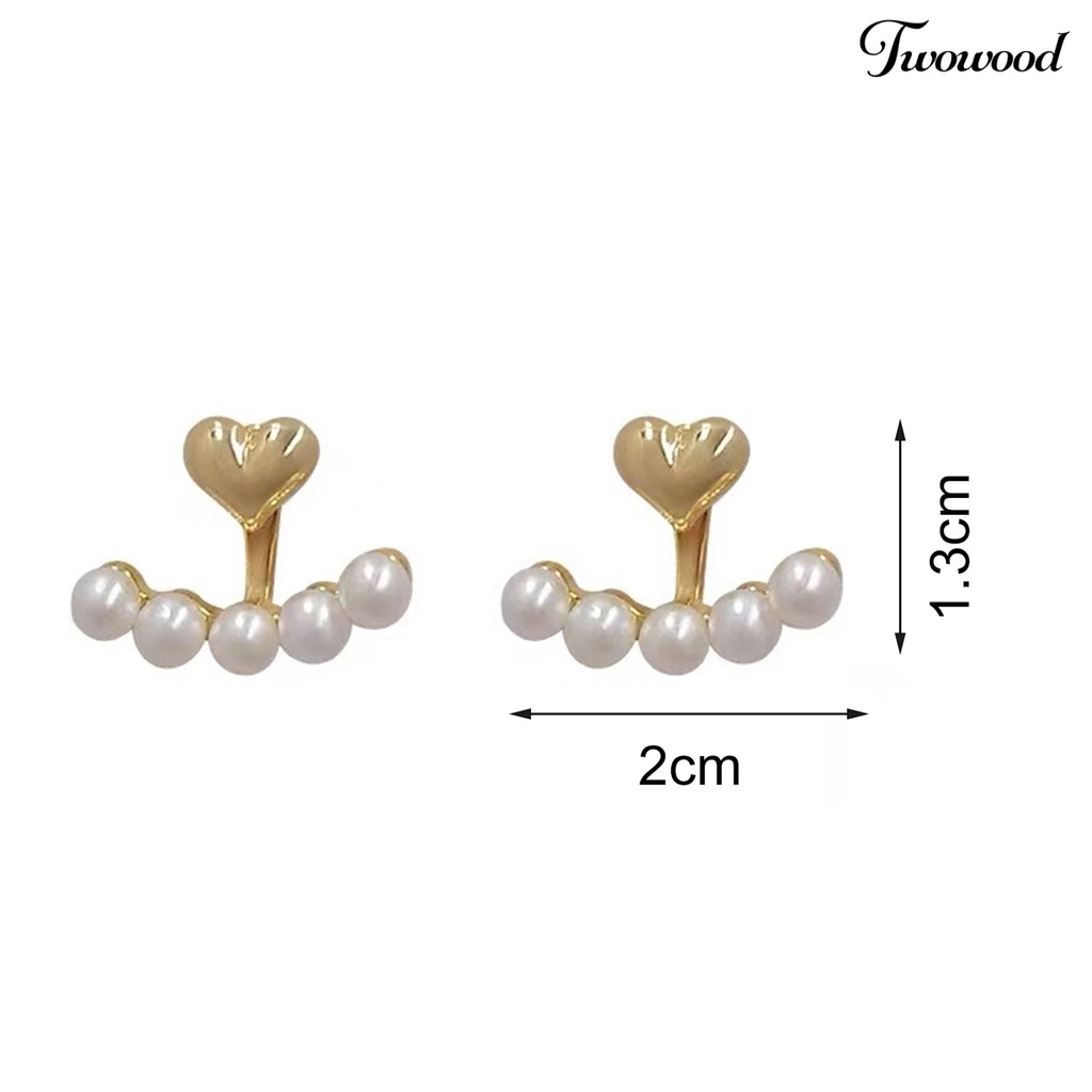 1 Pasang Anting Stud Mutiara Tiruan Bahan Alloy Untuk Aksesoris