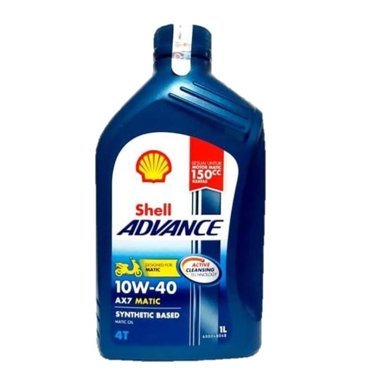 OLI MATIC SHELL ADVANCE 4T AX7 SCOOTER MATIC 10W-40 800 ML OLI SHELL ADVANCE AX7 SPORT 1 LITER ORIGINAL OLI SHELL ADVANCE AX7 BEBEK 0,8L original