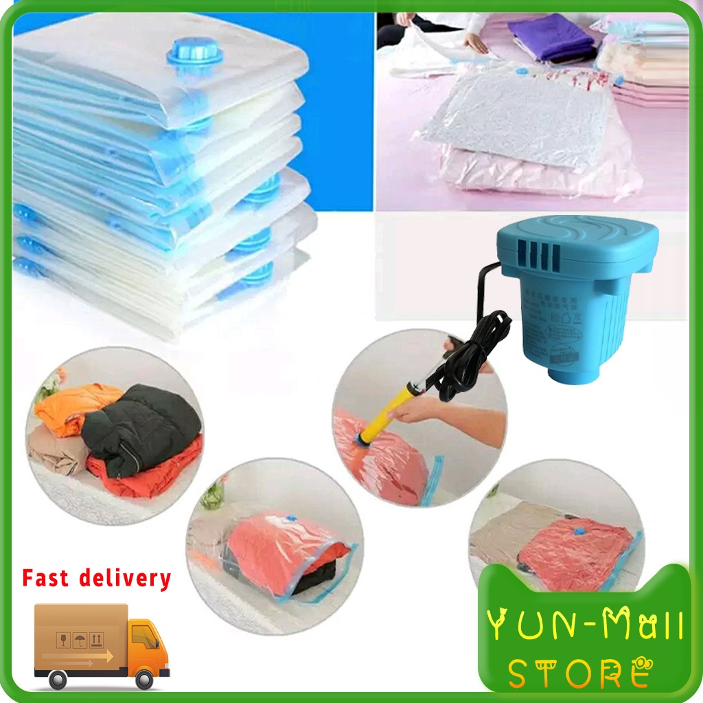 【COD+Pengiriman Cepat】Kantong Vacuum Pakaian Plastic Storage  Pompa Manual / Tas Kantong Plastik / Tempat Penyimpanan Pakaian,Selimut,Bed Cover,Dll / Tempat Penyimpanan Serbaguna / vakum pakian Traveler Murah / Travel Bag Set Murah/Tas Penyimpanan Pakaian