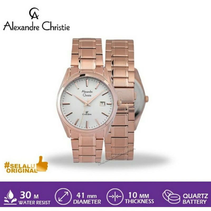 Alexandre Classic Men AC8554 rosegold Classic Pria / AC 8564 original