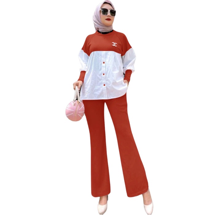 stelan wanita muslim dewasa terbaru/setelan wanita celana kulot baru - Bata