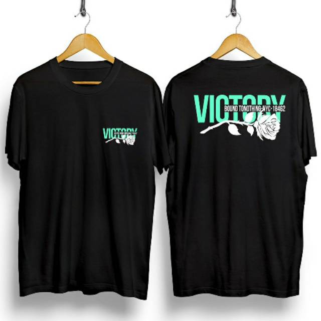 Fourfashion Kaos Pria Kaos Distro VICTORY ROSE Black CN725