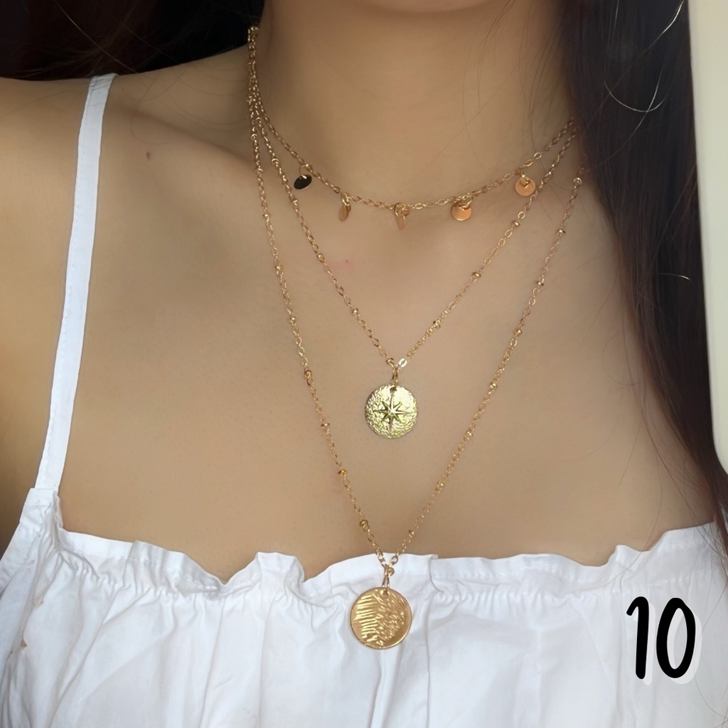 Necklace / Kalung Wanita Korea / Aksesoris Wanita / Kalung Rantai / Kalung Aesthetic / Kalung Layer Pendant