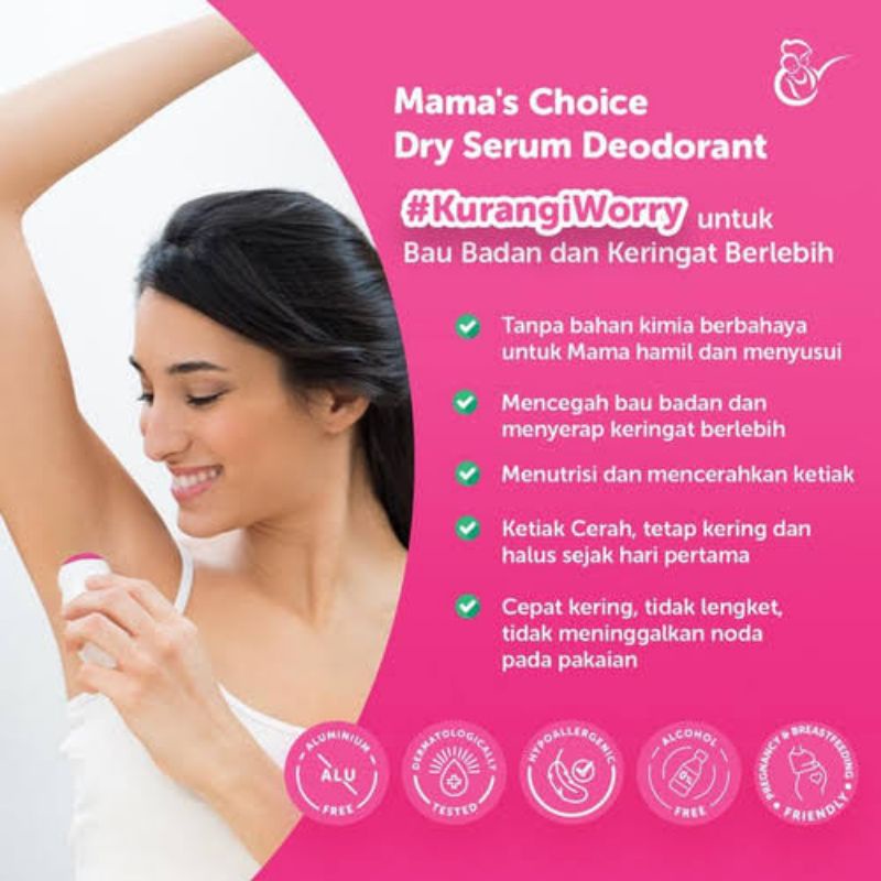 Mama Choice Deodorant Dry Serum 50ml - Penghilang Bau Badan Ketiak Ibu Hamil