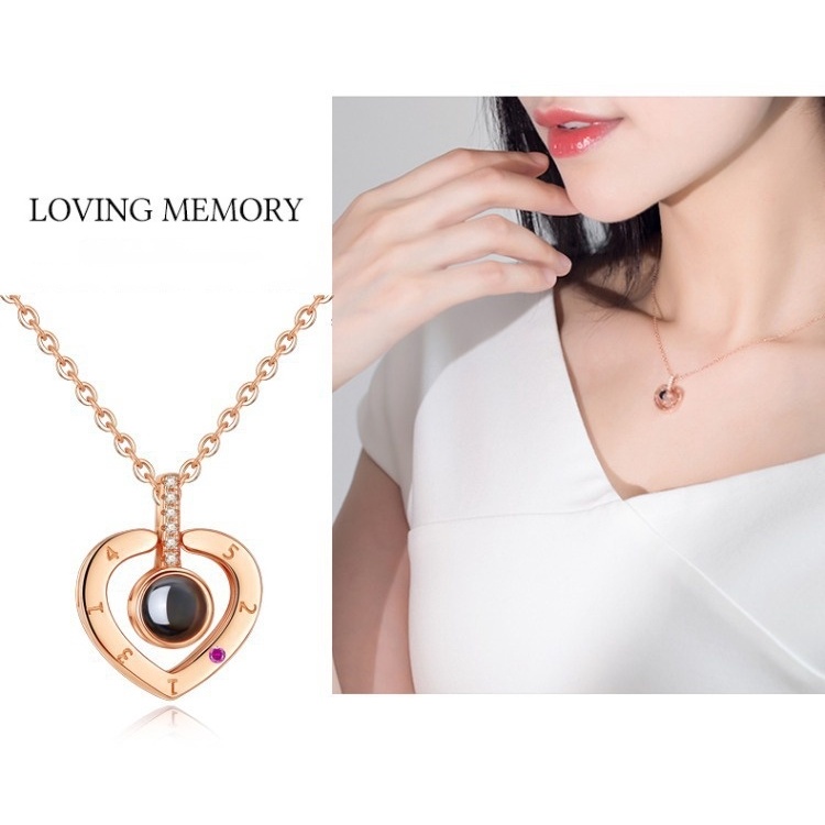 Kalung Rantai Klavikula Liontin Memori I Love You Bahan Stainless Steel Untuk Aksesoris