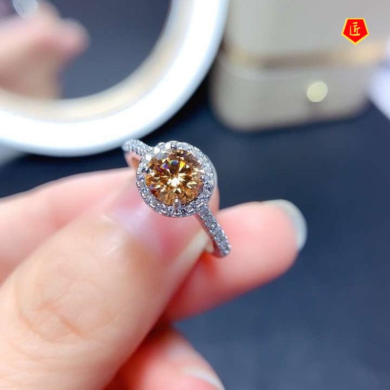 [Ready Stock]Classic 2 Karat Champagne Natural Morganite Open Ring