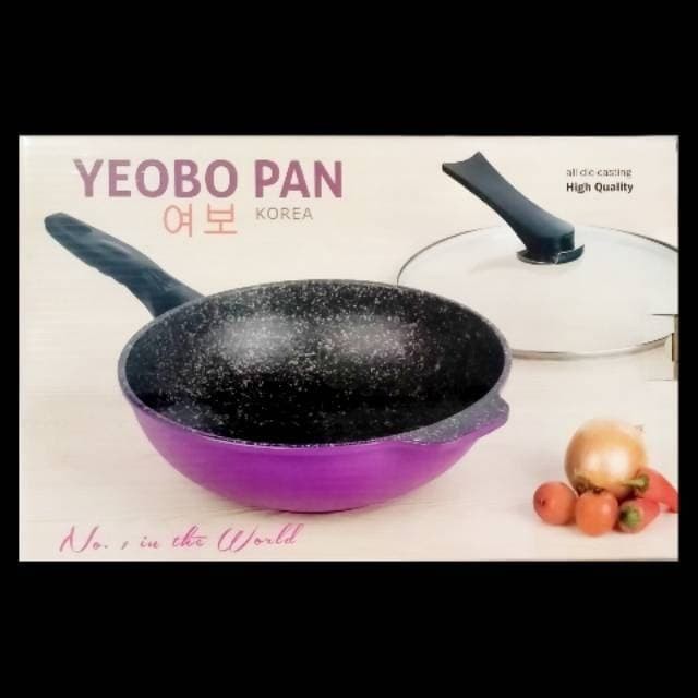 PANCI WOK PAN 30 CM PENGGORENGAN WAJAN TEFLON ANTI LENGKET YOEBO KOREA