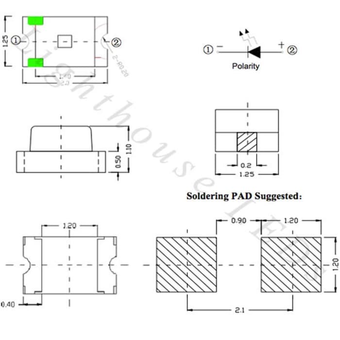 0805 SMD LED SMT Ultra Bright Hijau