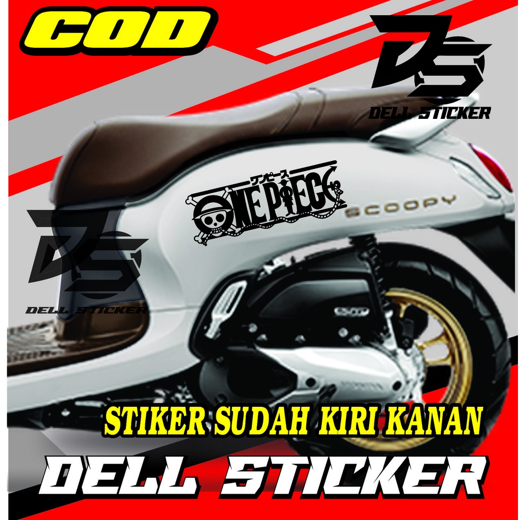 Stiker scoopy ONE PIECE sticker scoopy Striping scoopy Cutting sticker merek logo NMAX PCX GENIO VES