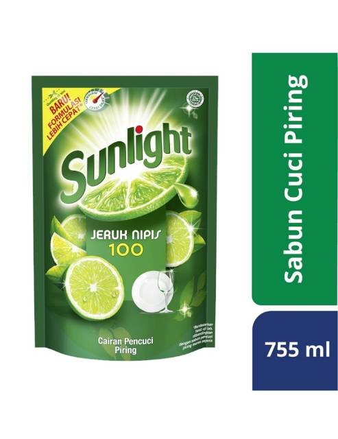 SUNLIGHT Jeruk Nipis Sabun Cuci Piring [755 mL x 12pcs]