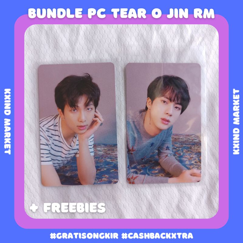 [ Bundle ] Photocard Tear O Jin & Kim Namjoon / PC Kim seokjin rm JK v Tae BTS / album tear o BTS