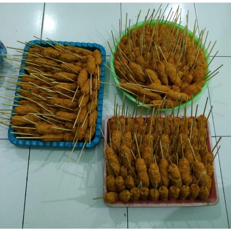 

Cemilan Jajanan Sate ayam kelopo / sate daging kelopo Frozen food