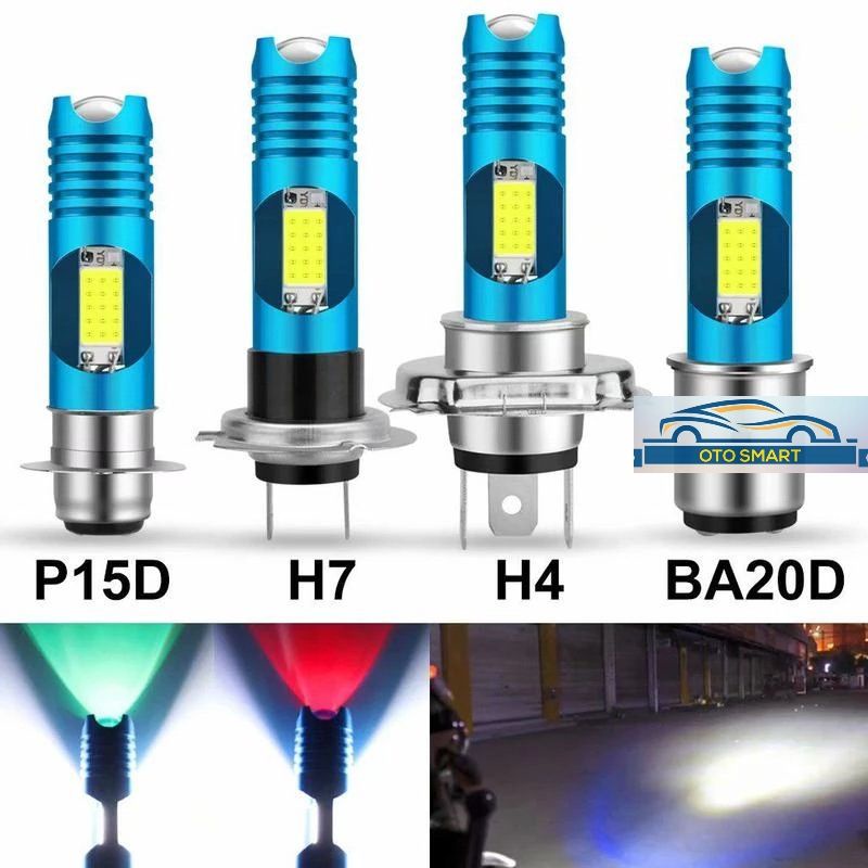 LAMPU MOTOR LED M11G H4 DAN P15D SENJA BIRU