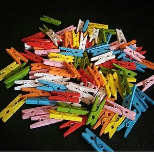 Wooden Clip Warna Warni 3,5 cm / Klip Kayu Warna Warni 3,5 cm / Penjepit Foto Warna Warni 3,5 cm