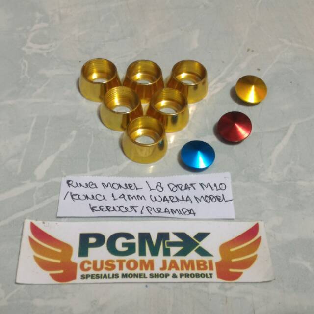 Ring Monel L8 Warna Model Kerucut Piramida Ukuran M10 Drat 14mm