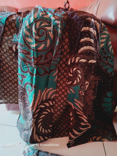 Maura Cople - Sania Ruffle Batik Cople Jazy Gamis Syari - Gamis Kerah Jazz Motif Puser. Cs