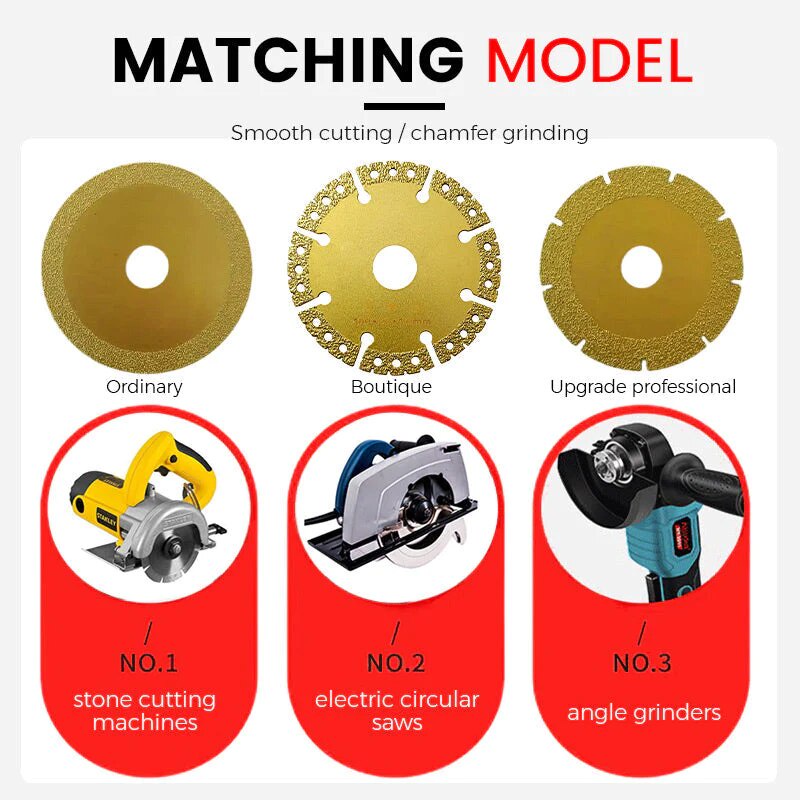 3pcs Disk Pisau Gergaji Diamond Ultra Tipis 100mm Multifungsi Bahan Besi Alloy Metal