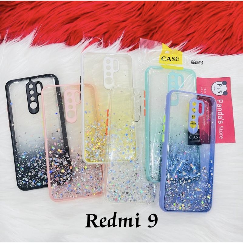 Glitter Case Redmi 9 Funny Color Dengan Pelindung Kamera (PsS)