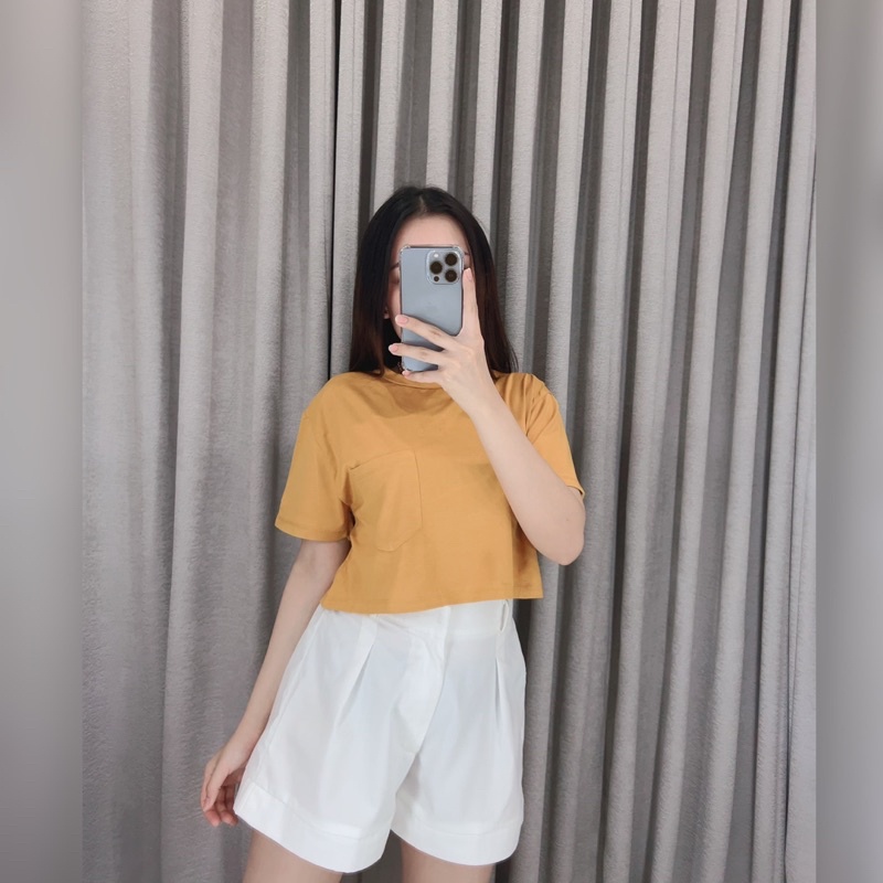 Nora pocket crop / Crop top / Atasan wanita crop