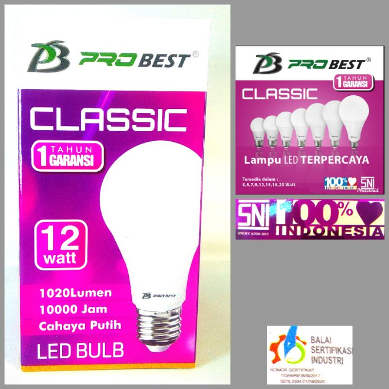 Jual Lampu BOHLAM LED PROBEST CLASSIC 12W | Shopee Indonesia