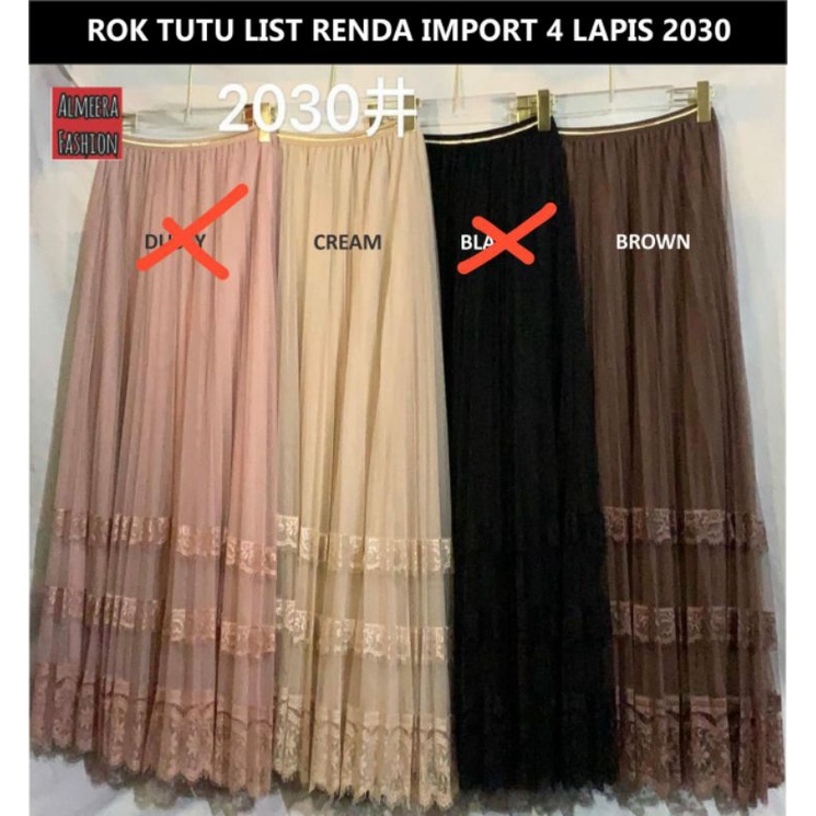 ROK TUTU LIST RENDA + ROK TUTU SUSUN RENDA + ROK TUTU BRUKAT IMPORT ori by ALMEERA