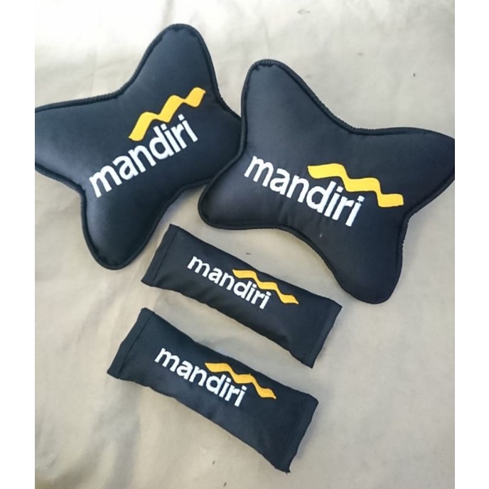 bantal mobil bank / mandiri / Carset custom / bantal leher mandiri