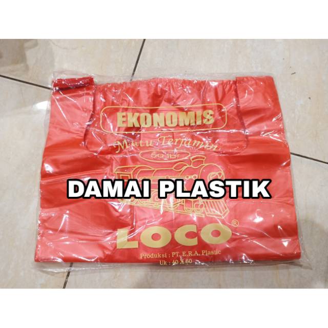 Kantong Plastik Loco Merah Ekonomis 40 Merah