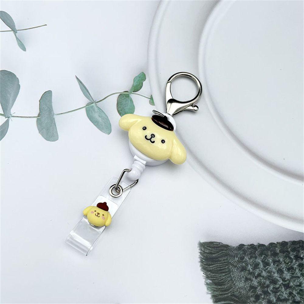 Quinton Retractable Badge Reel Kreatif My Melody Dada Kartu ID Card Klip Cinnamoroll Kartu Siswa Perawat Badge Holder