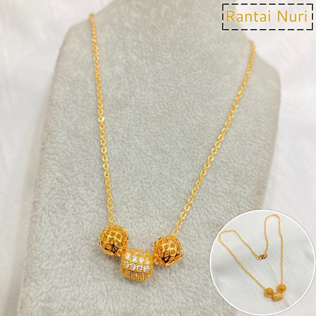 Kalung Liontin Xuping Lapis Emas Aksesoris Kalung Wanita Dewasa Perhiasan Fashion