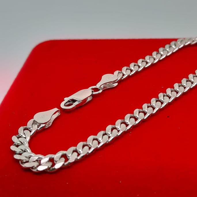 GELANG PRIA WANITA PERAK SILVER 925 OR LAPIS EMAS PUTIH MODEL RANTAI