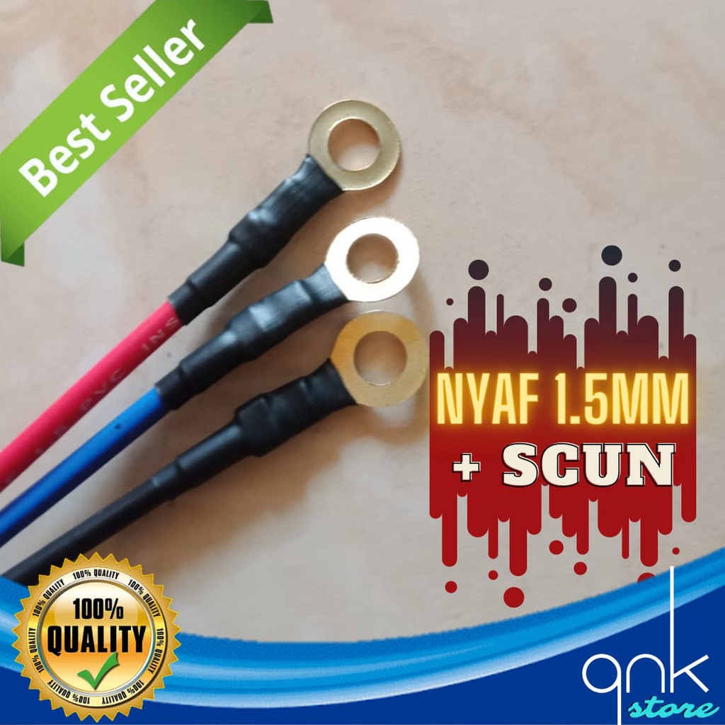 Kabel Grounding NYAF 1.5mm Plus 2 Scun Universal Kabel Negatif Positif Kabel Nyaf 1.5mm Plus 2 Scun Universal