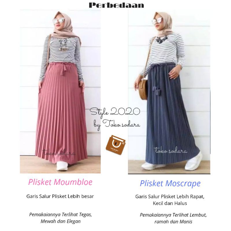 Rok Plisket Moumbloe&quot;Standar // Plisket Hyget Standar //Rok wanita Murah