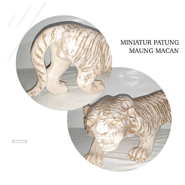 Miniatur Patung Maung Macan Berbahan Resin Bagus Sekali~