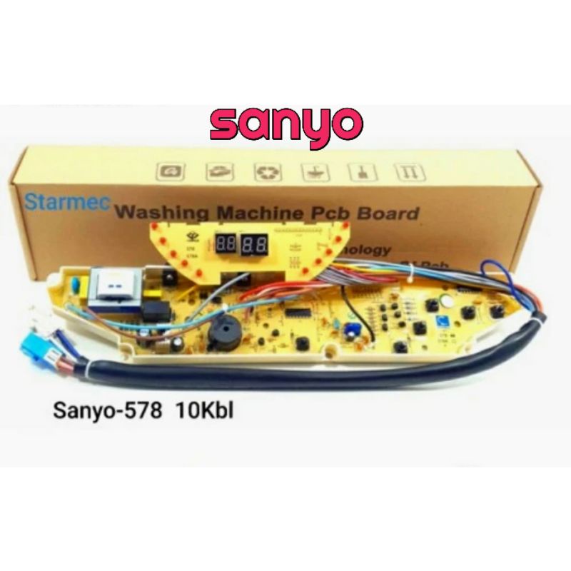 Modul pcb mesin cuci sanyo ASW B80HT part 578 10 kabel