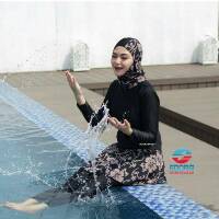  SATU SET Setelan Baju  Senam  Muslimah Baju  Olahraga 