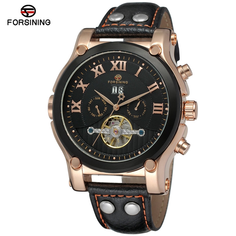 

FORSINING Jam Tangan Mekanik Sport Mewah Klasik Tourbillon dengan Strap Kulit