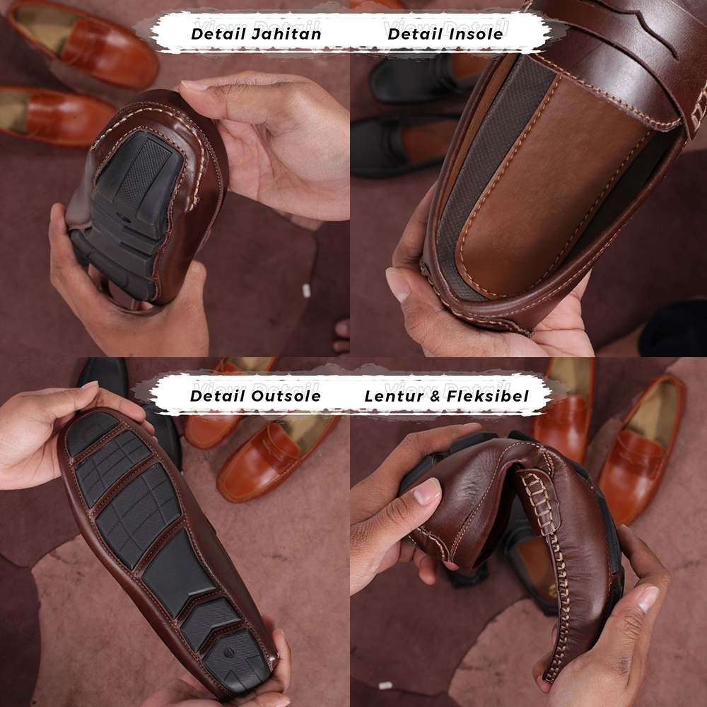 Casual Kasual Kulit Sapi Asli Premium FR02 Sepatu Kulit Pria Asli Terbaik Sepatu Kantor KUALITAS TERJAMIN MEMUASKAN