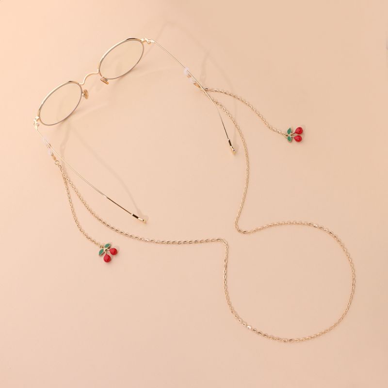 PROMO 6.6 Kalung Masker 2Fungsi 2in1 Liontin Bandul Cherry Rantai Kacamata Import Quality Termurah