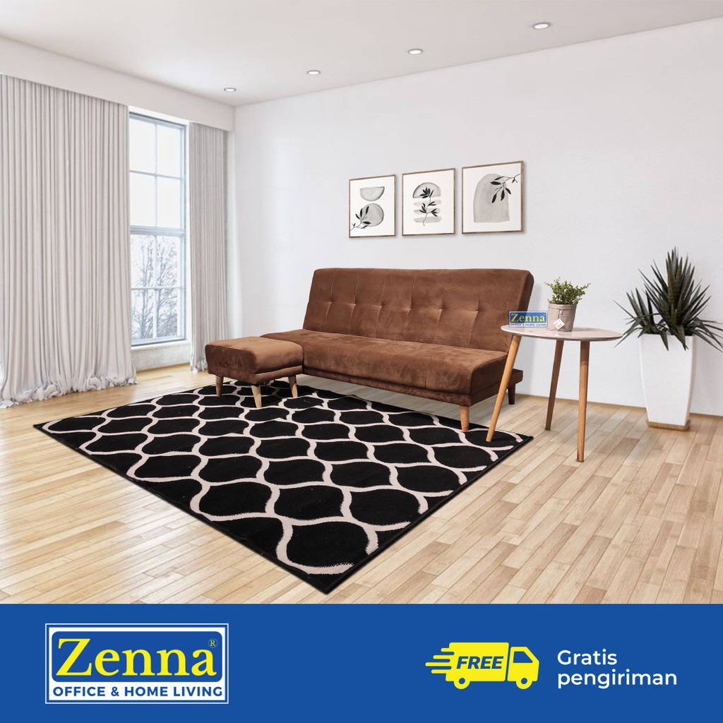 Zenna Sofa Bed Sierra + Puff / Sofa Tempat Tidur / Sofa Lipat / Sofabed