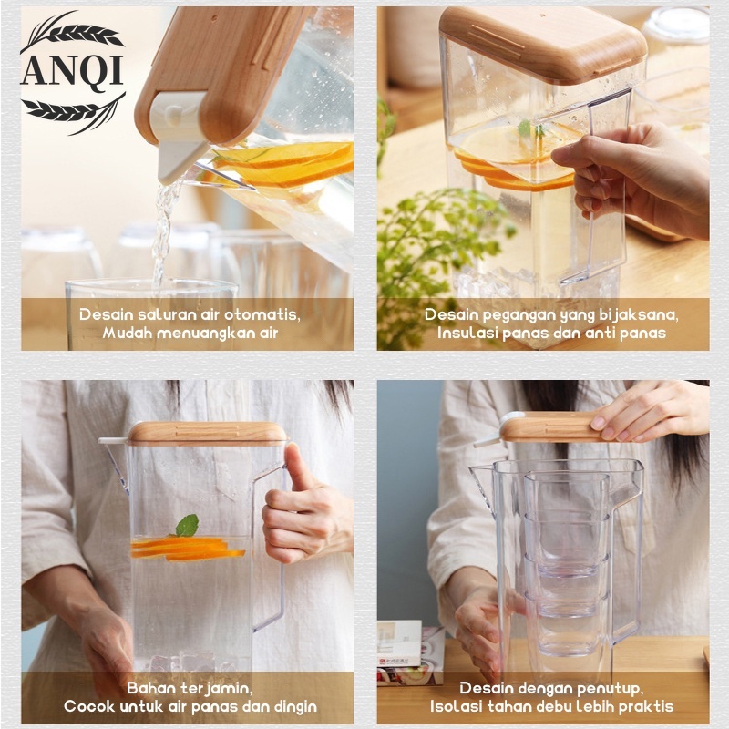 Teko Air Panas Dan Dingin set dengan Cangkir / Teko plastik Air minum Jug 2 Liter Besar Plastik