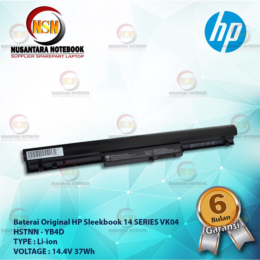 Baterai Laptop Original Sleekbook 14 VK04 HP Pavilion 14 15 Series