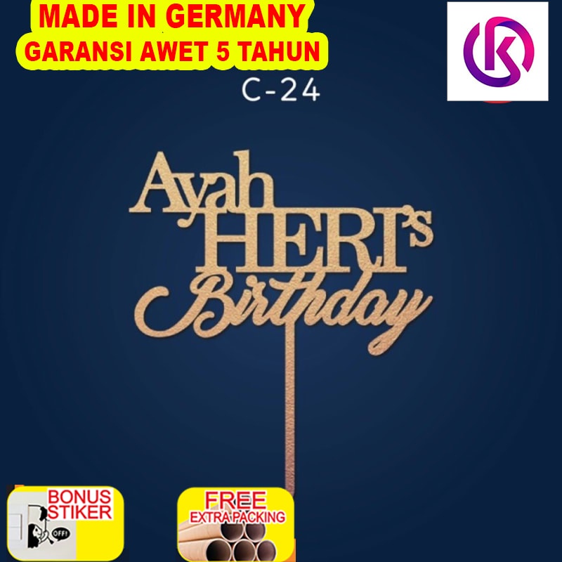 

Terlaris C-24 / Bisa request tulisan / cake topper / birthday topper / hiasan