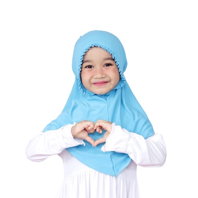 Hijab Bergo Anak Pet Lipit Gerigi Tali hana/Bergo Lipit diamond