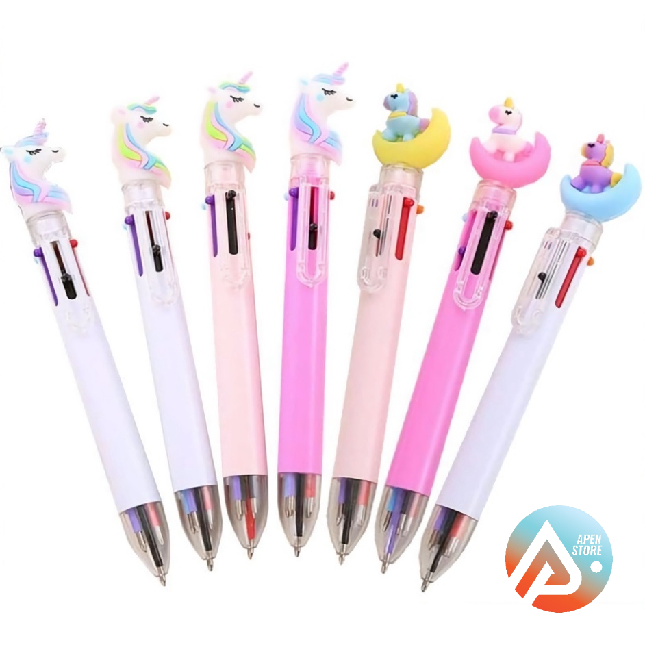 

APEN Pulpen Karakter Mekanik 6 Warna Unicorn Full Moon Pena Warna Warni Alat Sekolah ATK Barang Unik