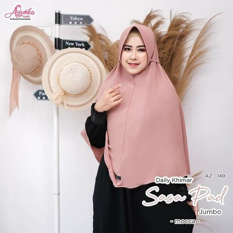 HIJAB AZAMKA || KHIMAR SASA PAD & NON PAD || JUMBO, STANDAR