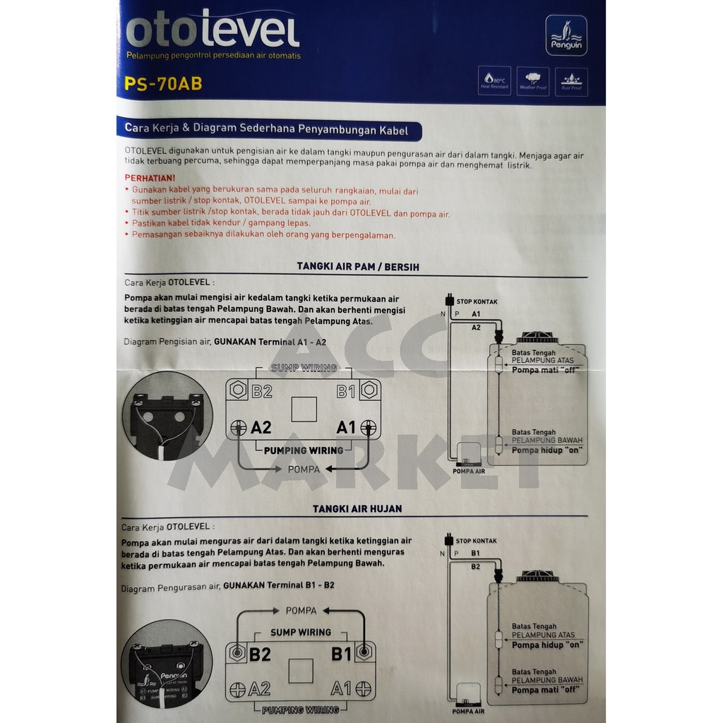 Radar Otomatis Toren Air Penguin Otolevel Ps 70ab