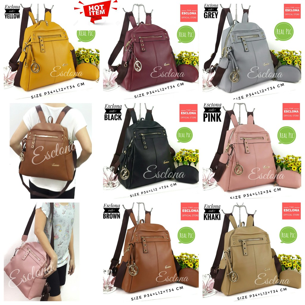 Tas Ransel Wanita Import Batam Bag Backpack Gendong Women 018 Selempang Cewek Branded Cantik Grosir Fashion Murah Handbag Original Besar Laptop Kantor Kerja Kuliah Premium Super Populer Terbaru Terlaris Hobo Gadis Traver Dewasa Santai Berpergian Camping